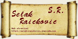Selak Raičković vizit kartica